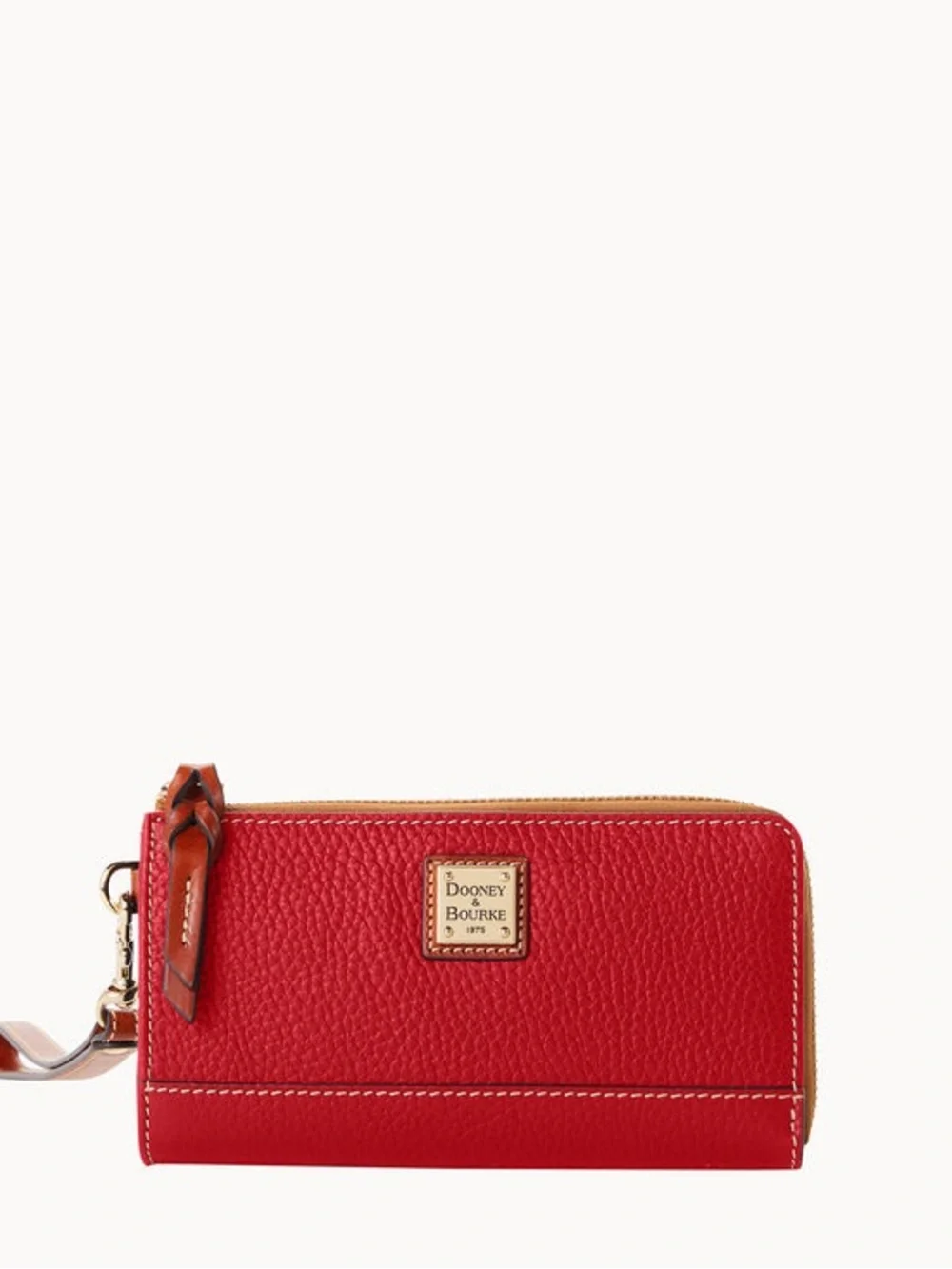 Dooney & Bourke Red Pebble Leather Zip Wristlet
